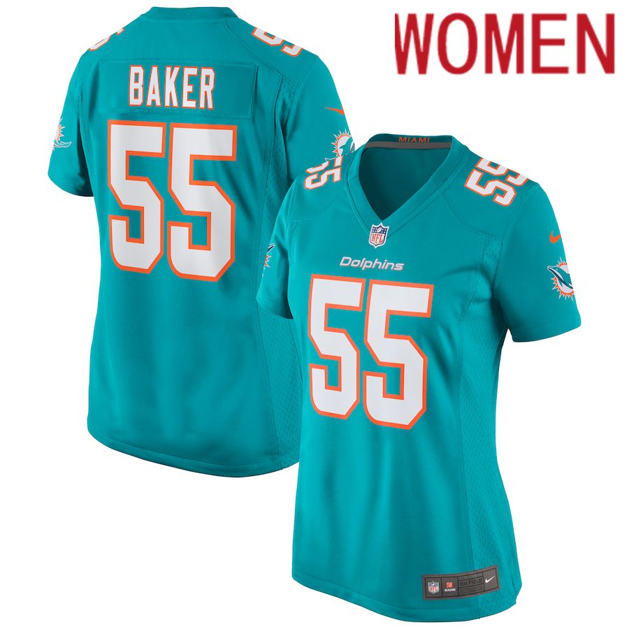 Women Miami Dolphins #55 Jerome Baker Nike Green Game NFL Jersey->women nfl jersey->Women Jersey